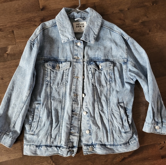 A coat jeans handmade painting sunset large refuge denim - Picture 6 of 7